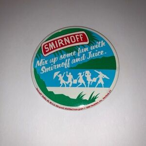 Vintage 1988 Smirnoff Vodka Mix Up Pinback Button “Some Fun With Smirnoff” 3”